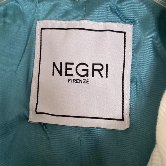 Michele NegriMade in Italy Linen / Cotton / Leather Herringbone Blazer